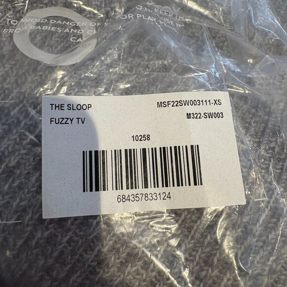 AYR The Sloop Sweater in Merino Wool Men's Size XS in Fuzzy TV Gray NWOT! - Picture 4 of 6